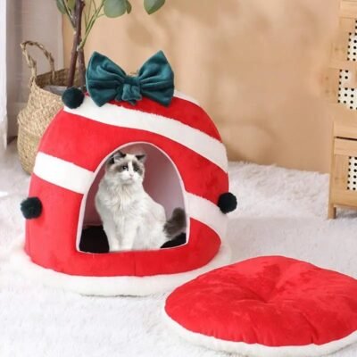 Pets Cage, Soft Comfort Cat Kennel, Christmas Cat House, Indoor