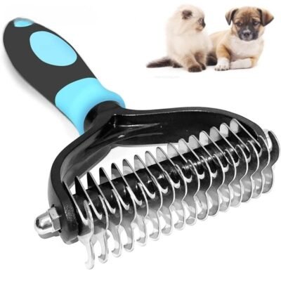 Professional Pet Deshedding Brush 2 Sided Dematting Dog Comb Cat