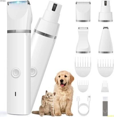 Dog Clippers Grooming Kit Hair Clipper-Low Noise Paw Trimmer-Cordless